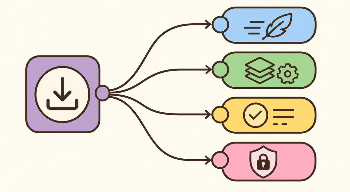 Editorial comparison diagram branching from a legacy torrent client to four modern client choices